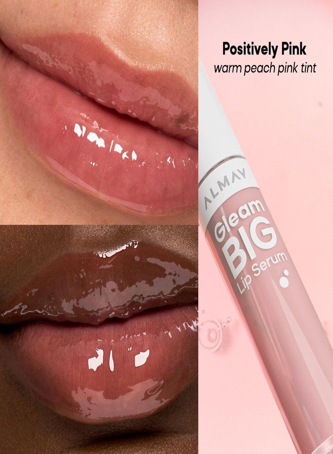 Almay Gleam Big Lip Serum, Hydrating and Moisturizing, Hypoallergenic Lip Gloss, Non-Sticky, 100 Positively Pink, 0.13 fl oz - Image 2